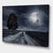 Designart - Paved Road Under A Full Moon - Nautical & Coastal Canvas Wall Art Print